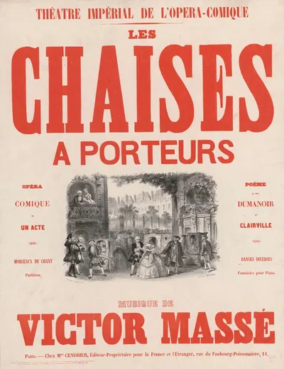 Théâtre Imperial de l'Opéra-Comique Les Chaises à porteurs by Victor Coindre, 1858 — digital art print download