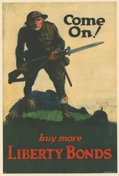 Come on ! buy more liberty bonds by Walter Whitehead, 1918 — digital art print download