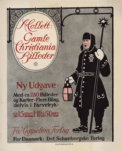 A. Collett; Gamle Christiania billeder by A. Wørner lito, 1902 — digital art print download