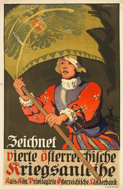 Plakat der Österreichischen Länderbank für die 4. Kriegsanleihe by Адольф Карпеллус, 1916 — digital art print download