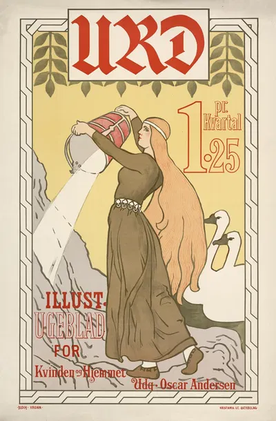 Urd ; illust. Ugeblad for Kvinden og Hjemmet. 1.25 pr. Kvartal by Andreas Bloch, 1897 — digital art print download