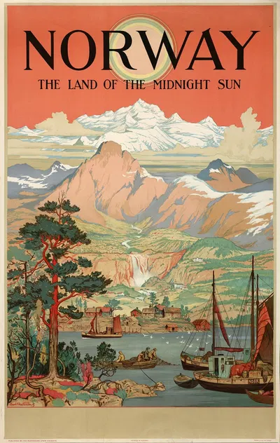 Norway – the land of the midnight sun by Arent Lauritz Christensen — digital art print download