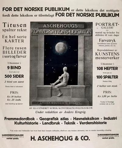 Aschehougs konversations-leksikon by Brynjulf Larsson, 1920 — digital art print download