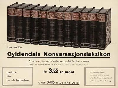 Her ser De Gyldendals konversasjonsleksikon by Centraltrykkeriet Oslo — digital art print download