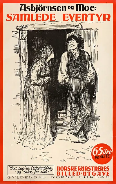 Asbjörnsen og Moe; Samlede eventyr. Norske kunstneres billedutgave by Erik Werenskiold, 1936 — digital art print download