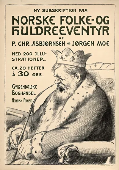 Ny Subskription paa Norske Folke- og Huldreeventyr af P. Chr. Asbjørnsen og Jørgen Moe by Erik Werenskiold — digital art…