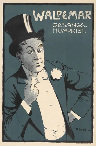 WALDEMAR GESANGS. HUMORIST by Фриц Гарейс мл., 1910 — digital art print download