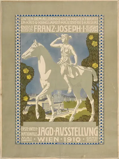 Plakat der 'Ersten internationalen Jagdausstellung by Ханс Кальмштейнер, 1910 — digital art print download