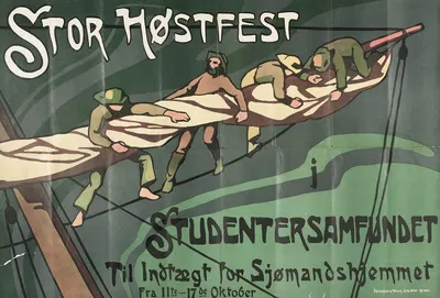 Stor høstfest i Studentersamfundet by Henrik Backer — digital art print download