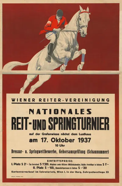 Nationales Reit- und Springturnier der Wiener Reiter-Vereinigung, 17. Oktober 1937 by Дж. Вайнер, 1937 — digital art print…