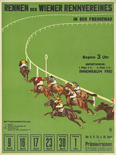 Rennen des Wiener Rennvereines in der Freudenau by Дж. Вайнер, 1930 — digital art print download