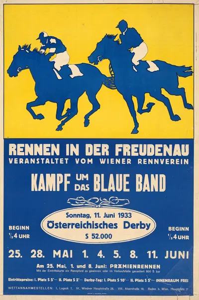 Rennen in der Freudenau – Kampf um das blaue Band by Дж. Вайнер, 1933 — digital art print download