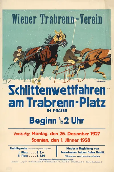 Schlittenwettfahren am Trabrennplatz im Prater by Дж. Вайнер, 1927-1928 — digital art print download