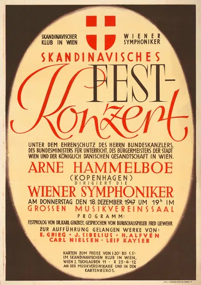 Skandinavisches Festkonzert, im großen Musikvereinssaal, 18. Dezember 1947 by Дж. Вайнер, 1947 — digital art print download