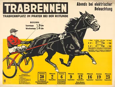 Trabrennen am Trabrennplatz im Prater bei der Rotunde by Дж. Вайнер, 1930 — digital art print download