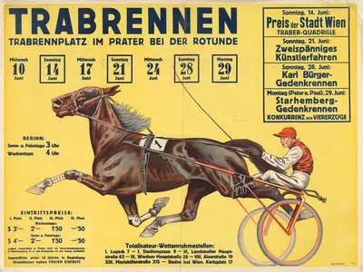 Trabrennen am Trabrennplatz im Prater bei der Rotunde by Дж. Вайнер, 1930 — digital art print download
