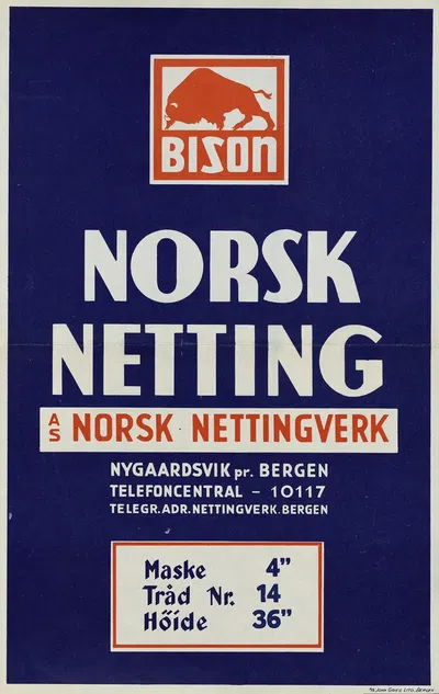 Bison ; norsk netting by John Grieg lito — digital art print download