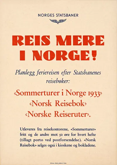 Reis mere i Norge! by Kirstes boktrykkeri, 1940 — digital art print download
