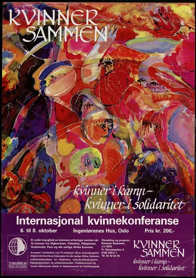 Kvinner sammen. Kvinner i kamp – kvinner i solidaritet. Internasjonal kvinnekonferanse 6. til 8. oktober 1989 by…