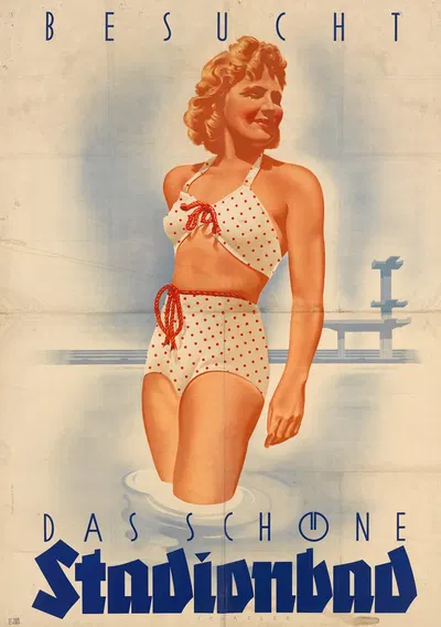 esucht das schöne Stadionbad by Lois Schafler, 1944 — digital art print download