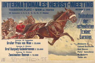 Internationales Herbst-Meeting, Trabrennplatz im Prater by Людвиг Кох, 1930 — digital art print download