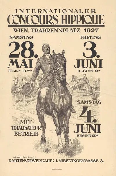 Internationaler Concours Hippique am Trabrennplatz im Prater by Ludwig Koch, 1927 — digital art print download