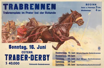 Trabrennen, Trabrennplatz im Prater bei der Rotunde by Людвиг Кох, 1929-1930 — digital art print download