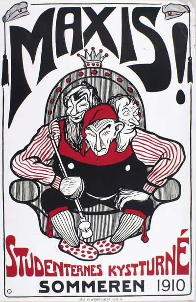 Maxis! Studenternes Kystturneè Sommeren 1910 by A. Wørner lito, 1910 — digital art print download