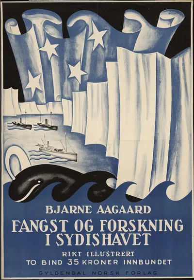 Bjarne Aagaard; Fangst og forskning i Sydishave ; rikt illustrert, to bind 35 kroner innbundet by Norsk lithografisk…