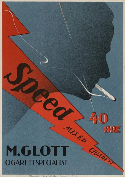 Speed mixed cigarett 40 øre by Norsk lithografisk Officin, 1932 — digital art print download