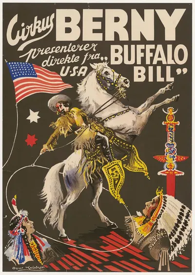 Circus Berny presenterer direkte fra USA Buffalo Bill by Oscar Knudsen — digital art print download