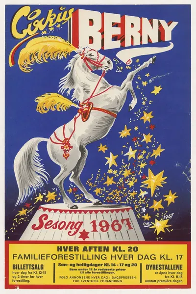 Cirkus Berny sesong 1967 by Oscar Knudsen, 1967 — digital art print download