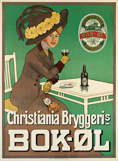 Christiania Bryggeris bok-øl by Отар Хольмбо, 1910 — digital art print download