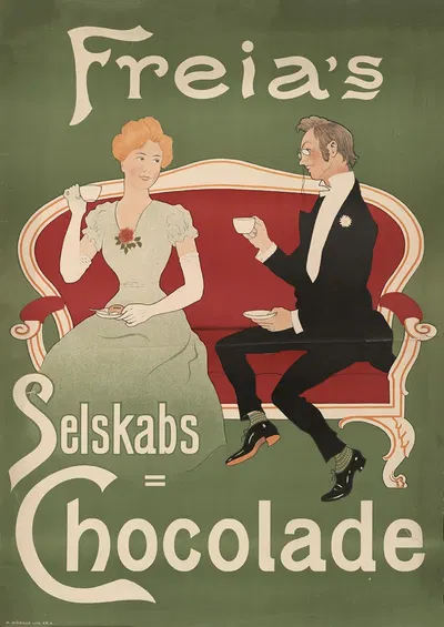 Freia's Selskabs=Chocolade by Отар Хольмбо, 1906 — digital art print download