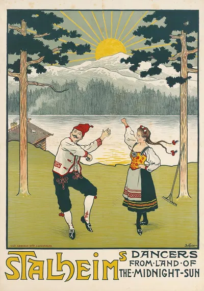 Stalheims dancers from land of the midnight-sun by Paul Fischer, 1897 — digital art print download