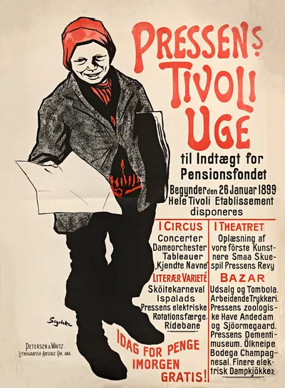 Pressens Tivoli Uge til Indtægt for Pensionsfondet begynder den 26. Januar 1899. Hele Tivoli Etablissement disponeres by…