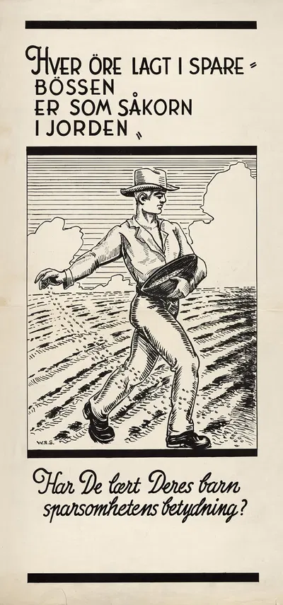 Hver öre lagt i sparebössen er som såkorn i jorden by W.R.S. — digital art print download
