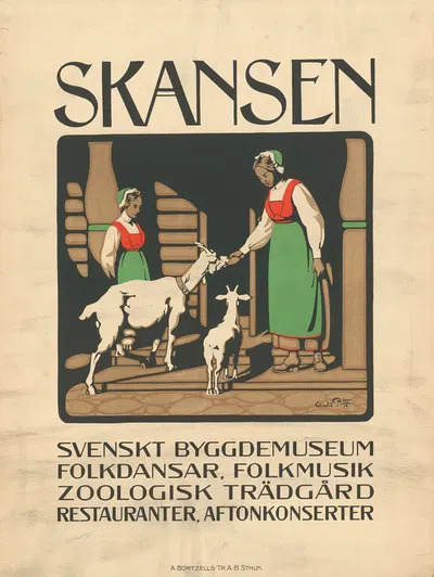 Skansen. Svenskt Byggdemuseum by A. Börtzells TR. AB, 1912 — digital art print download