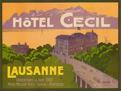 Hôtel Cecil by A. Trüb & Cie., 1907 — digital art print download