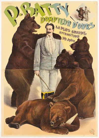 Batty montreur d'ours, la plus grande attraction du jour by Адольф Фридлендер Лит., 1902 — digital art print download