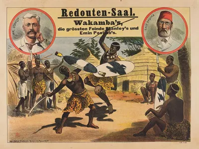 Redouten-Saal. Wakamba's. Die größten Feinde Stanley's und Emin Pascha's by Адольф Фридлендер Лит., 1890 — digital art…