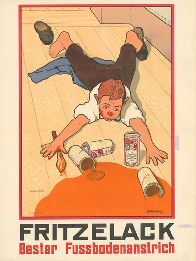 Fritzelack. Bester Fußboden-Anstrich by Адольф Карпеллус, 1908 — digital art print download