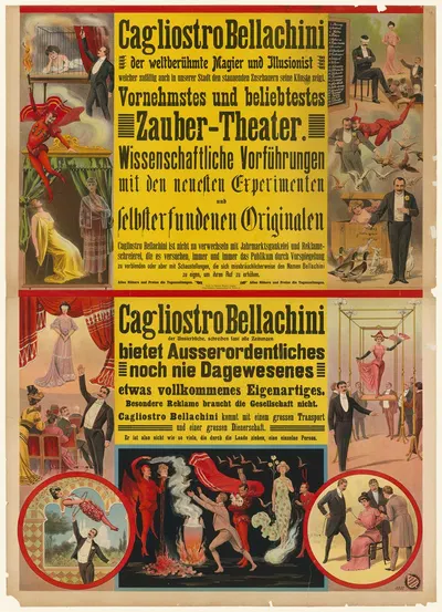 Cagliostro Bellachini. Zaubertheater by Adolf Friedländer Lith., 1907 - 1914 — digital art print download