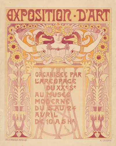 Exposition d'art au Musée Moderne. Organisée Par L'Aeropage by Adolphe Crespin, 1898 — digital art print download