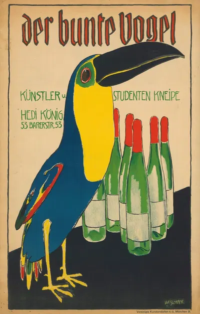 Der bunte Vogel Künstler- und Studentenkneipe Hedi König 2 by Albert Weisgerber, 1911 — digital art print download