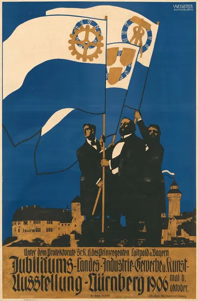 Jubiläums-Landes-Industrie-Gewerbe und Kunstausstellung Nürnberg 1906 by Альберт Вайсгербер, 1904 — digital art print…