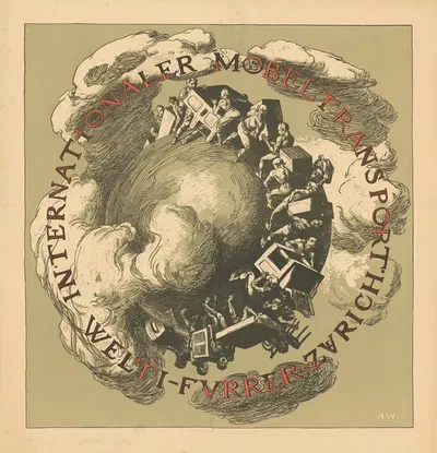 Internationaler Möbeltransport. Welti-Furrer Zürich by Альберт Вельти, 1900 — digital art print download
