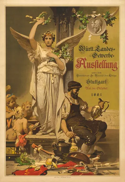 Württembergische Landes-Gewerbe-Ausstellung Stuttgart Mai bis Oktober 1881 by Александр фон Лизен-Майер, 1881 — digital art…