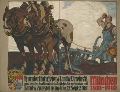 Hundertjahrfeier des Landwirtschaft-Vereins und Landwirtschaftliche Ausstellungen 1910 by Анджело Янк, 1910 — digital art…