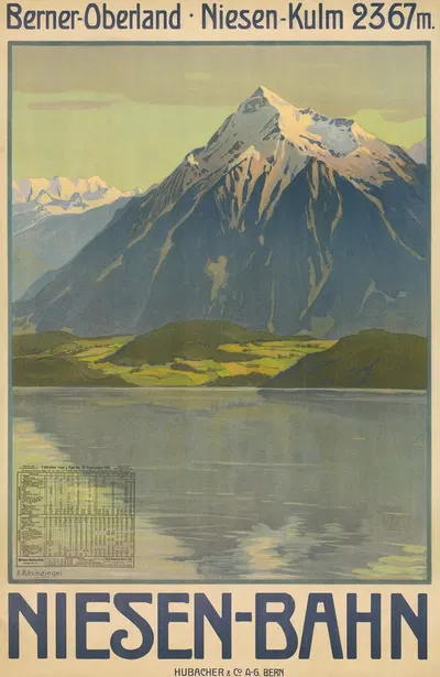 Berner Oberland. Niesen-Bahn by Anton Reckziegel, 1911 — digital art print download